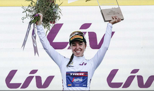 Liv Celebrates Shirin van Anrooij, White Jersey Winner of the Tour de France Femmes Avec Zwift!