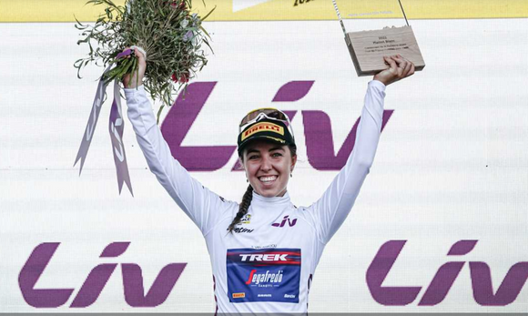 Liv Celebrates Shirin van Anrooij, White Jersey Winner of the Tour de France Femmes Avec Zwift!