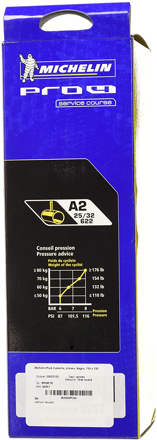 MICHELIN PRO4 SC 700x23C　2本 Michelin Pro 4 Service Course Road Tyres 700x23c - Black/White